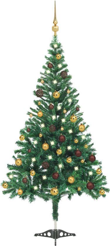 VidaXL Kunstkerstboom Groen 210 Cm 910 Takken Met LED