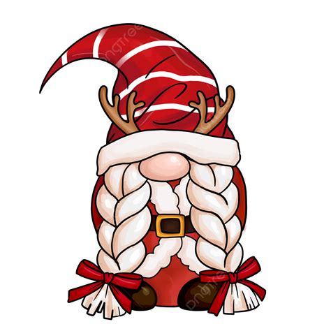 Santa Claus Lindo Gnomo Rojo Ilustración PNG Navidad Enano