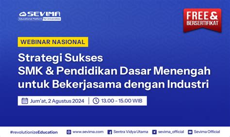 Event Sevima Webinar Nasional Strategi Sukses SMK Pendidikan Dasar