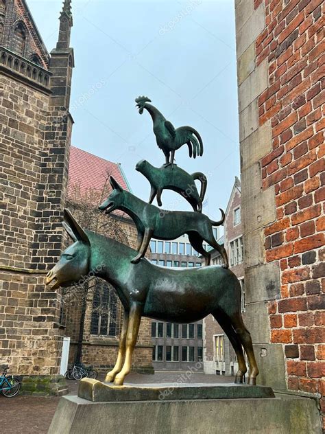 Bremen Alemania Ene Estatua De Bronce Los M Sicos De La