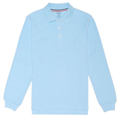 Long Sleeve Pique Polo Shirt Boys Light Blue Kids For Less