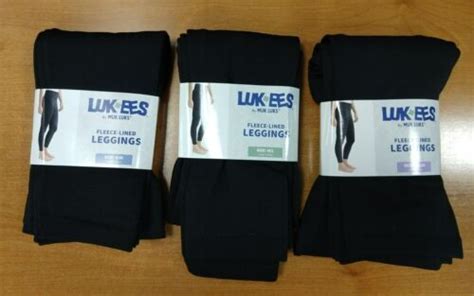 Luk Ees Muk Luks Womens Fleece Lined Leggings Black Choose Size Ebay