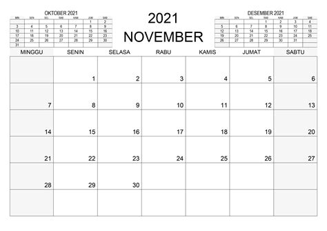 Kalender November 2021 Kalender365su