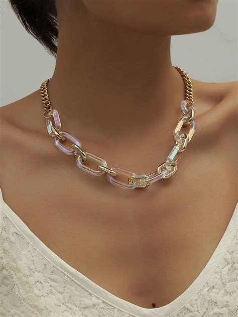 Acrylic Chain Necklace Check Out This Acrylic Chain Necklace On Shein