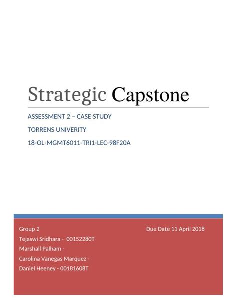 Strategic Management Capstone Assessment 2 Case Study Desklib