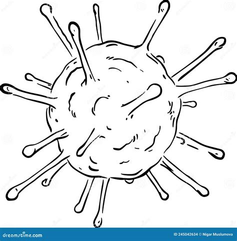 Virus Hand Draw Vector Illustration Art Stock Illustration