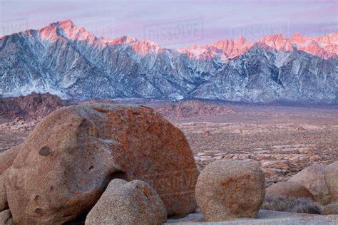 USA California Lone Pine View Of Lone Pine Peak And Mount Whitney As