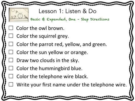 Listening Skills Activities - Scanlon Speech Therapy