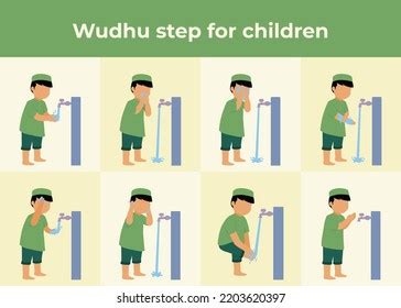 Ablution Wudhu Steps Children Set Collection Stock Vector (Royalty Free ...