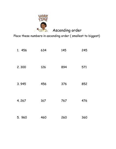 Ascending Order Interactive Exercise Live Worksheets