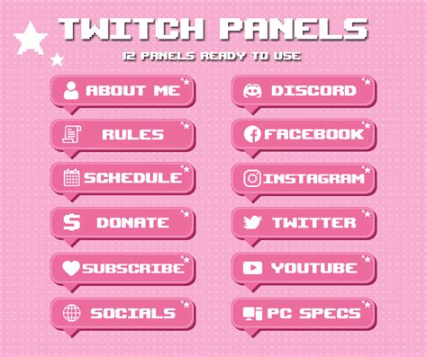 Pink Twitch Panels Pack Mariana Designs S Ko Fi Shop Ko Fi Where