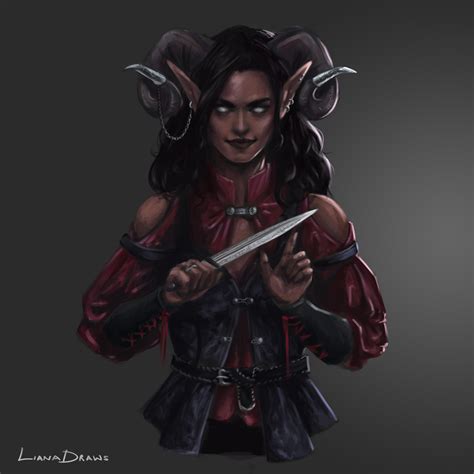 Oc Art I Drew My Tiefling Warlock Rdnd