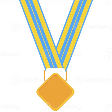 Blank Medal Gold Ribbon Basic Shape Png