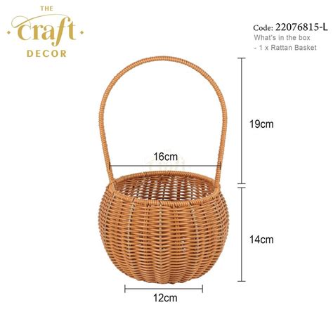 Round Weaving Rattan Basket With Handle