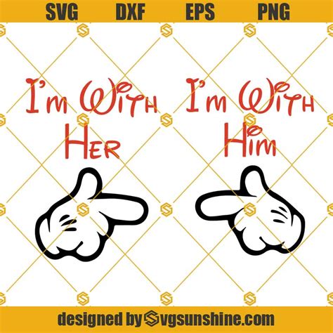 Disney Couple Svg Mickey Hands Svg Her And His Svg