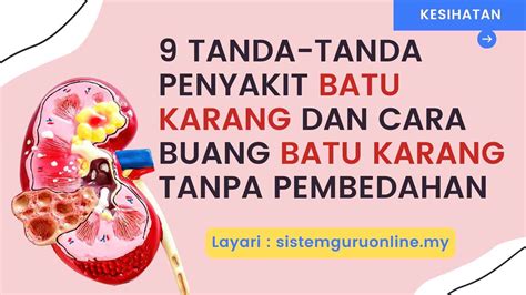 Tanda Tanda Penyakit Batu Karang Dan Cara Buang Batu Karang Tanpa