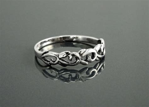 Antique Boho Ring Sterling Silver Bohemian Stacking Band Etsy