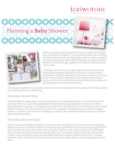 Baby Shower Planning Guide Free Download