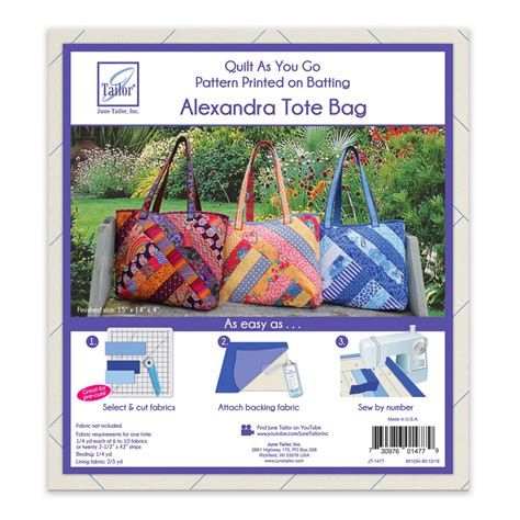 Quilt As You Go Alexandra Tote Bag Batting Shabby Fabrics