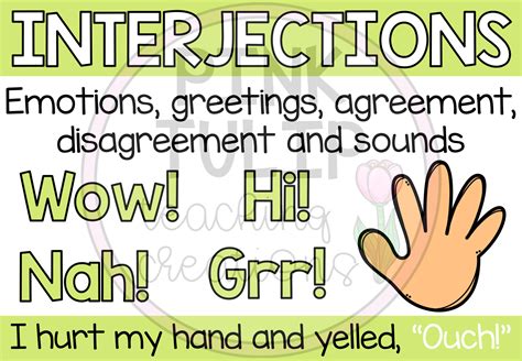 Interjections Disagreement Parts Of Speech Classroom Displays Pink