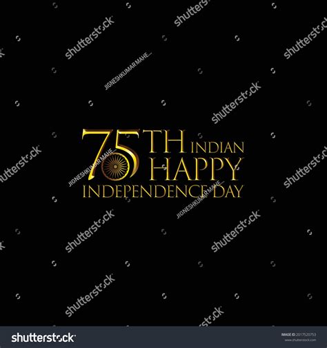 75th Indian Happy Independence Logo Typographic Stock Vector (Royalty ...