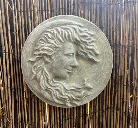 Lady Moon Face Concrete Garden Plaque Garden Face Garden Ts Moon Face Wall Art Lady