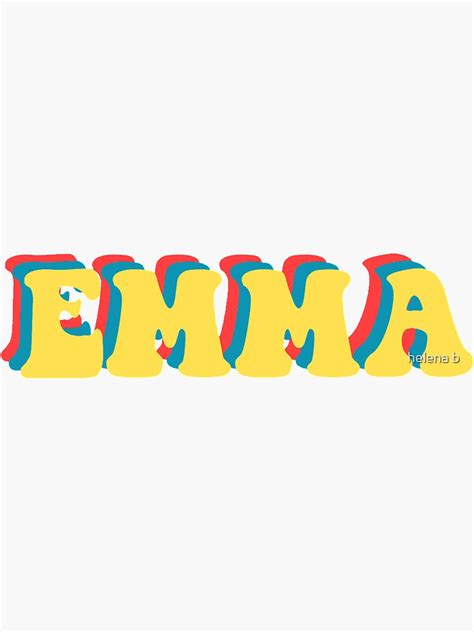 Emma Aesthetic Name Sticker Sticker For Sale By Helenabaird Redbubble