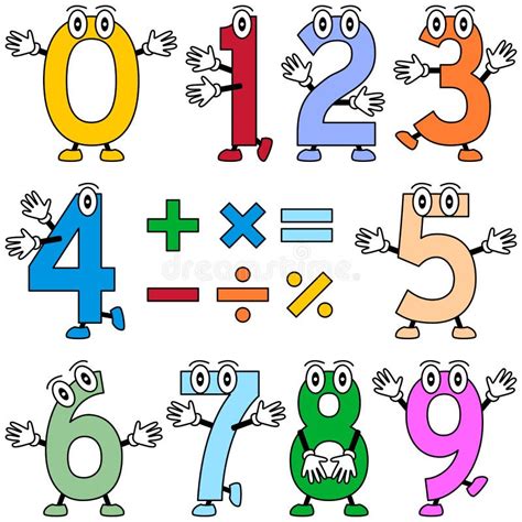 Funny Cartoon Numbers stock vector. Image of education - 8946973