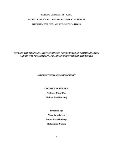 Pdf The Meaning And Theories Of Intercultural Communication