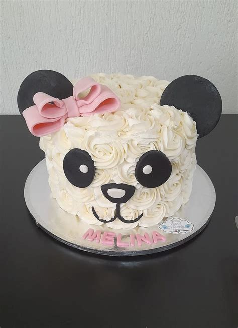 Panda Cake with Pink Bows