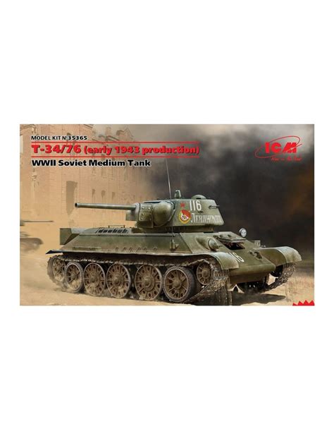 ICM 1 35 SCALE PLASTIC MILITARY MODEL KIT 35365 SOVIET WW2 T 34 76