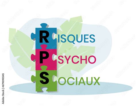 RPS Risques Psycho Sociaux Concept With Keyword And Icons Flat