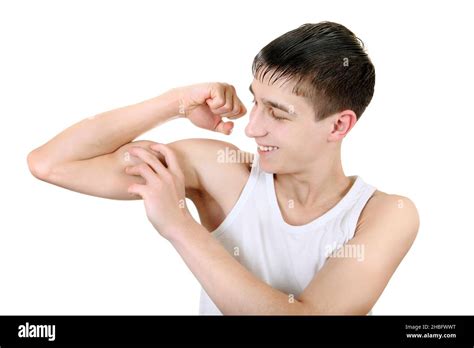 Teenager Muscle Flexing Hi Res Stock Photography And Images Alamy