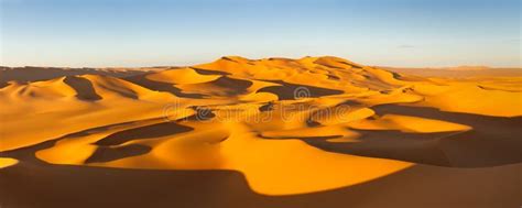 Desert Panorama Sand Dunes Sahara Libya Stock Image Image Of