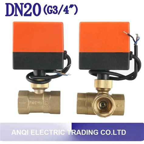 Dn G Ac V Way Wires Electric Actuator Brass Ball Valve