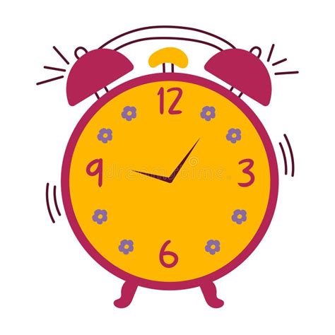 Alarm Clock Ringing Isolated On Background Wake Up Time Vector