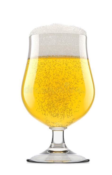 Vidro Congelado De Cerveja Fresca Bolhas Isoladas Sobre Fundo Preto