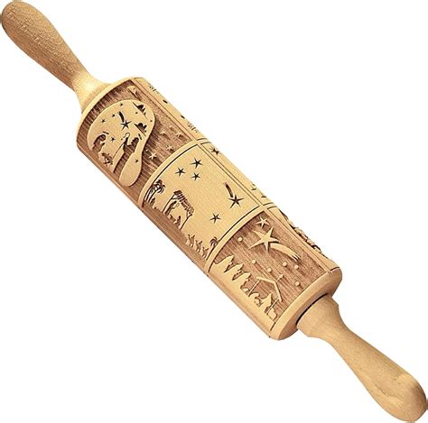 Amazon Embossed Rolling Pin Inch Wooden Christmas Rolling Pin