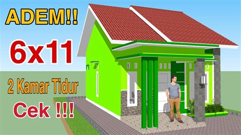 Rumah 6x11 Meter 2 KAMAR TIDUR LUAS 66 Meter Persegi YouTube