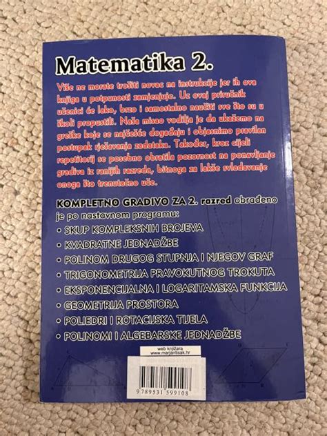 Knjiga Instrukcije Iz Matematike Za Razred Srednje Kole