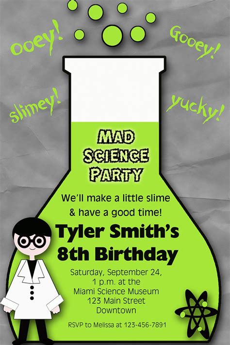 Invite Science Birthday Party Ideas Mad Science Party Science Birthday