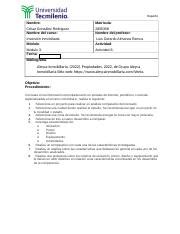 Actividad Inversion Inmobiliaria Docx Reporte Nombre Matr Cula