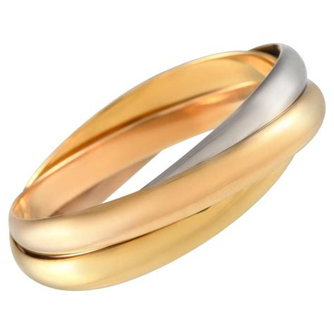 Cartier Trinity Tri Color Bangle Bracelet Karat Rose White And