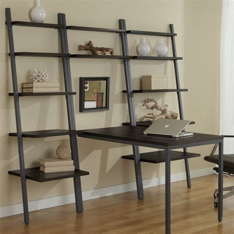 Jesper Office Peninsula Leaning Desk Bookcase Ladder Bookcase