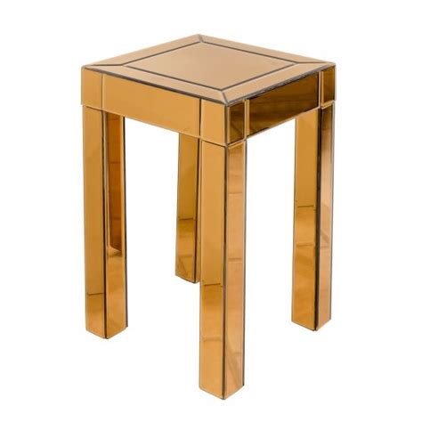 Preston Mirrored Side Table Square In Bronze Furniture In Fashion