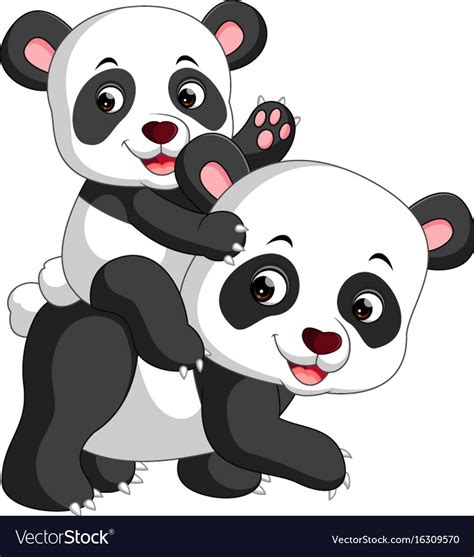 Cute Panda Cartoon Royalty Free Vector Image Vectorstock