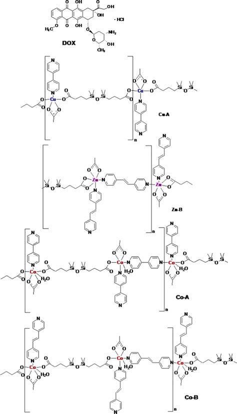 Structure Of Doxorubicin And The Metal Complexes Used As Catalysts