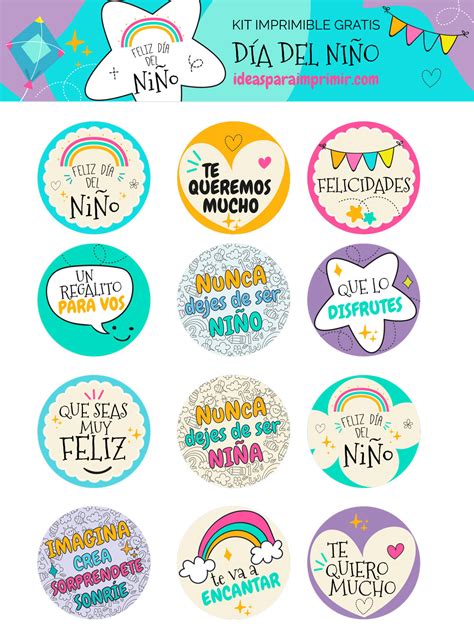 Día Del Niño Infancia Niñez Descargar Kit Dia Del Ninio Imprimir