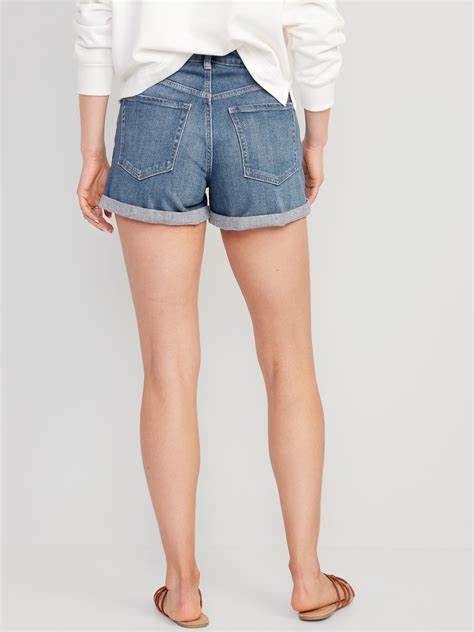 Curvy High Waisted Og Straight Button Fly Jean Shorts Inch Inseam