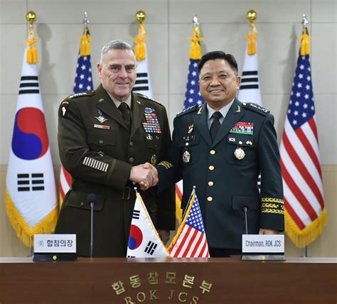 Cjcs Rok Chairman Meet Discuss Stronger Alliance Military Readiness